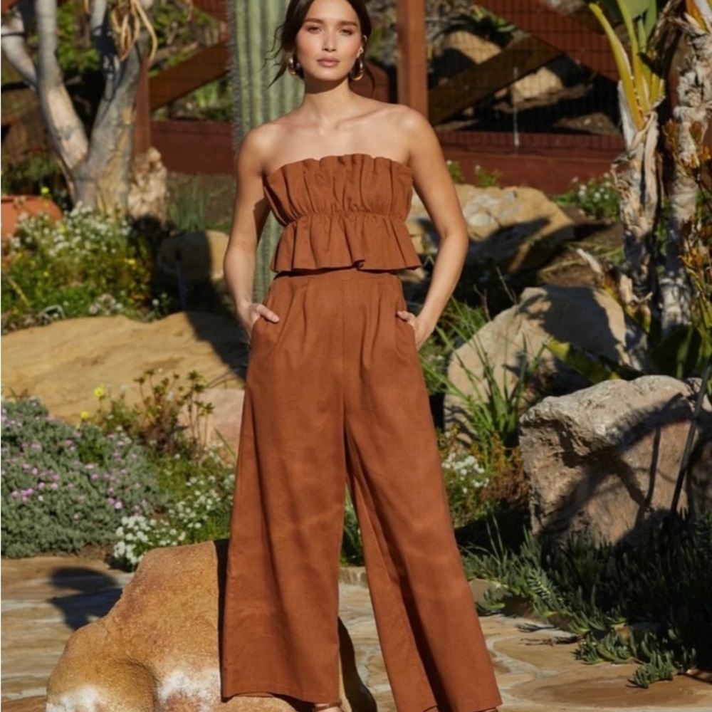 ASTR tie-back ruffle jumpsuit